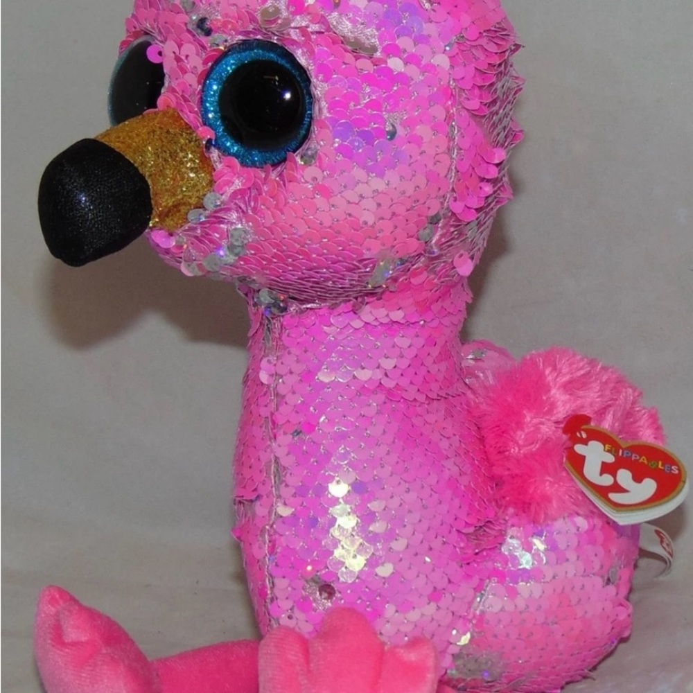 Pinky Sparkle Flamingo Plush - Pink and Gold